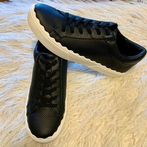 Anne Klein “Captivate” Black Pebbled Sneaker-NWOB